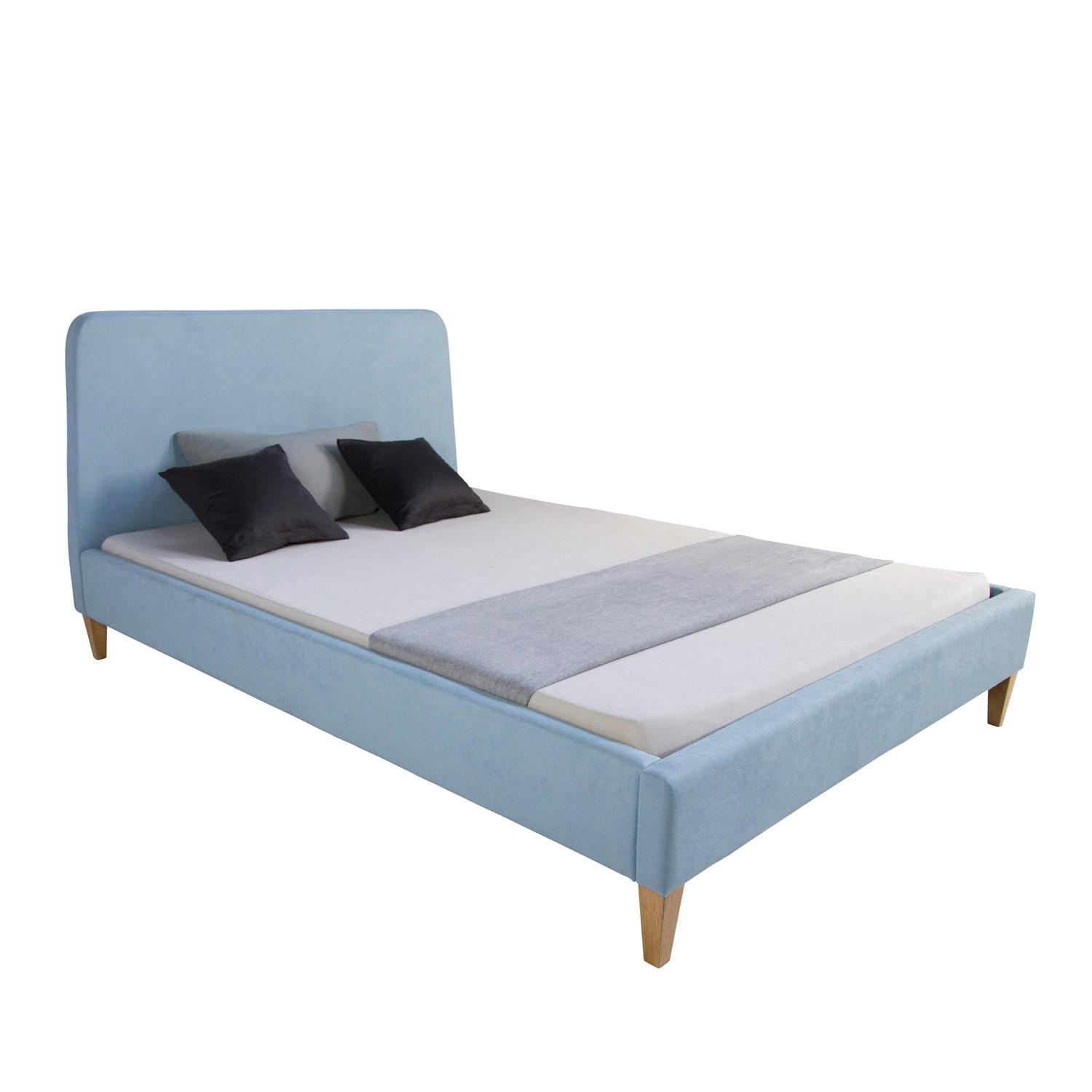 Homestyle4u Polsterbett Blau 140x200 cm