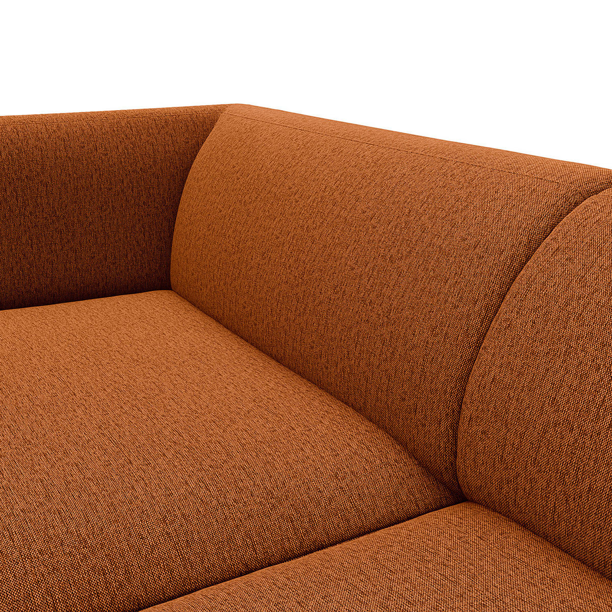 1,5-SITZER ECKSOFA mit Longchair - Rostfarben/Schwarz, Textil/Metall (211/148cm) - home24