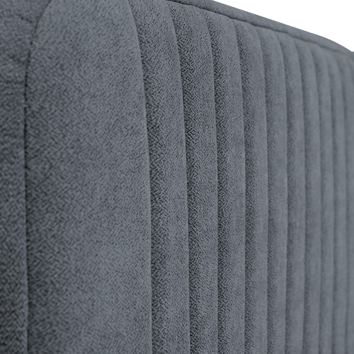 POLSTERBETT Lami 90x200, Einzelbett mit Bettkasten, ohne Matratze, Dunkelgrau - Dunkelgrau/Schwarz, Textil/Metall (90/200cm) - Beautysofa