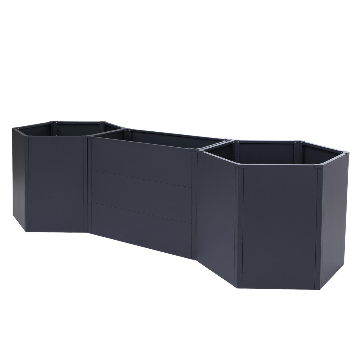 HOCHBEET 3er-Set 77x286x88cm Anthrazit - Anthrazit, Metall (286/77/88cm) - PROREGAL