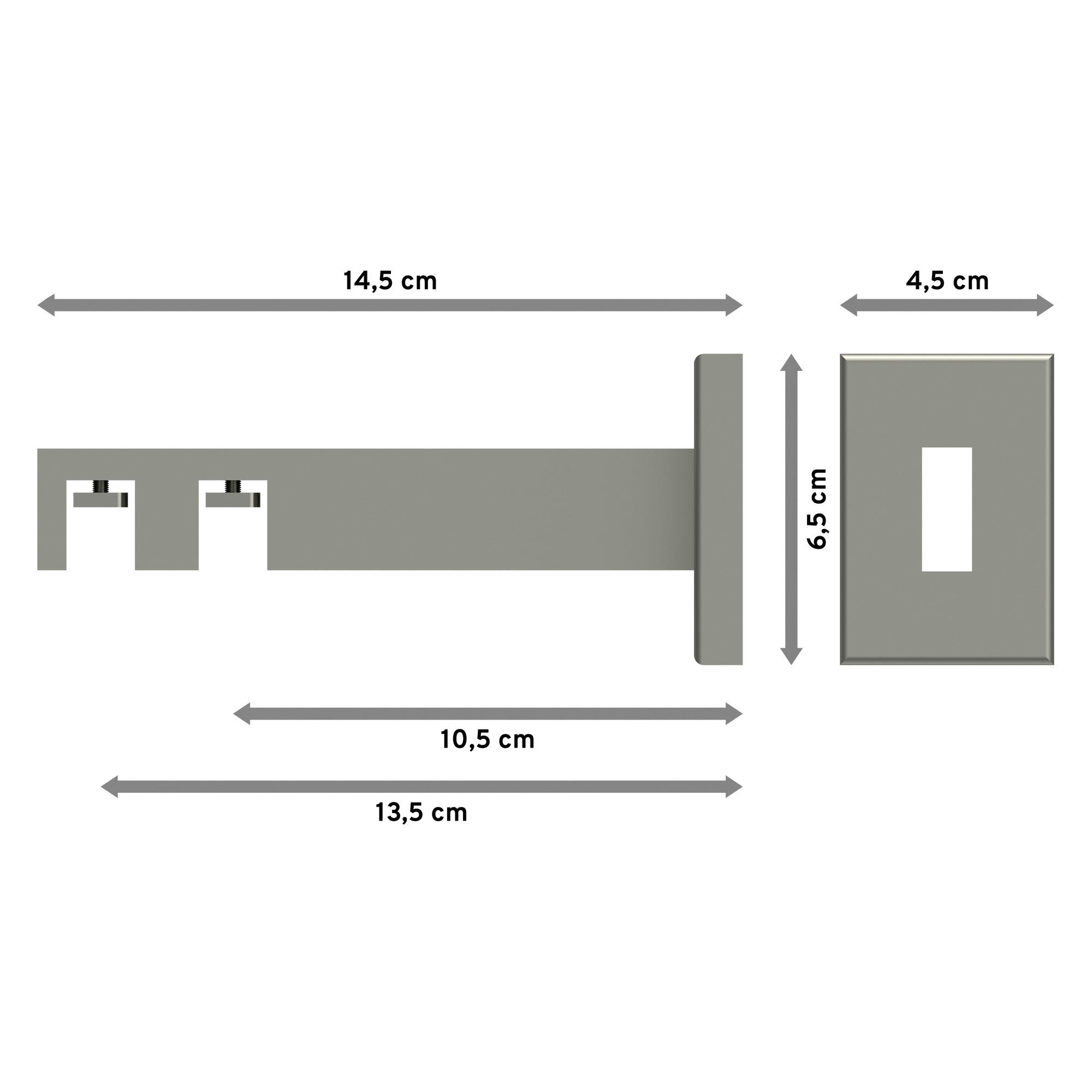 TRÄGER FÜR INNENLAUFSTANGEN 14x35 mm, Smartline 2-läufig lang, Edelstahl-Optik - Edelstahlfarben, Metall (14.5/6.5/4.5cm) - INTERDECO