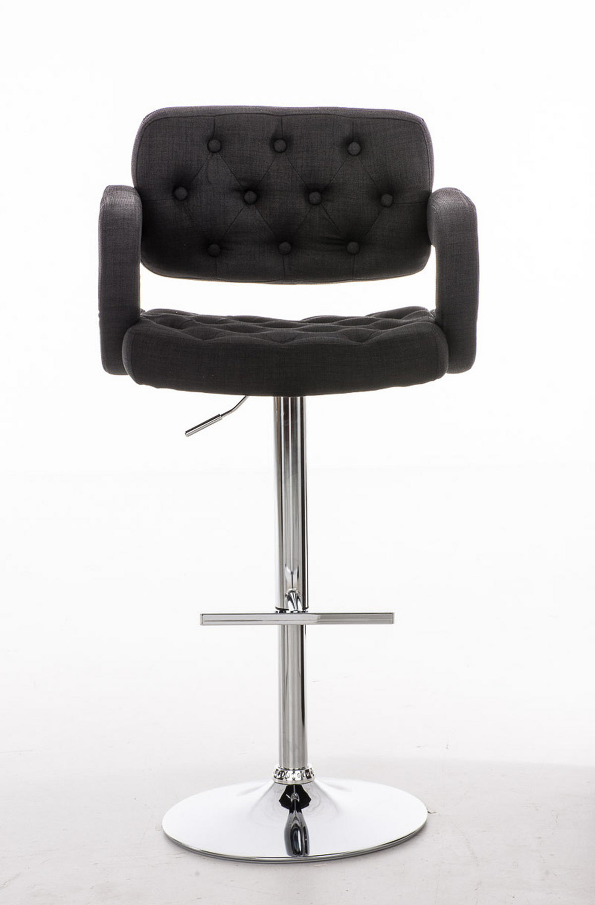 BARHOCKER Dubai, Gestell Metall in Chromoptik, STOFF schwarz, - Chromfarben/Schwarz, Textil/Metall (52/100/55cm) - TPFLiving