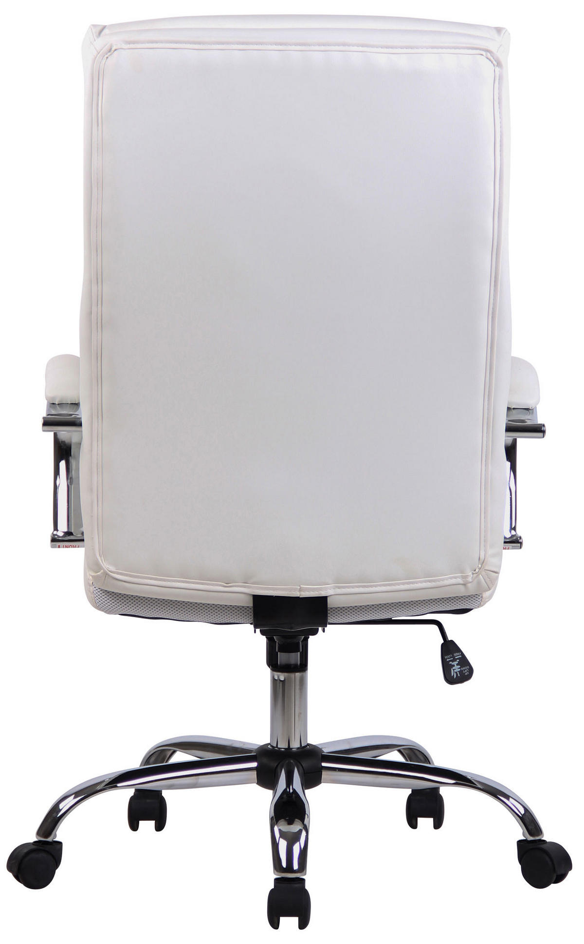 CHEFSESSEL Lederlook weiß - Chromfarben/Weiß, Textil/Metall (64/112/70cm) - CLP