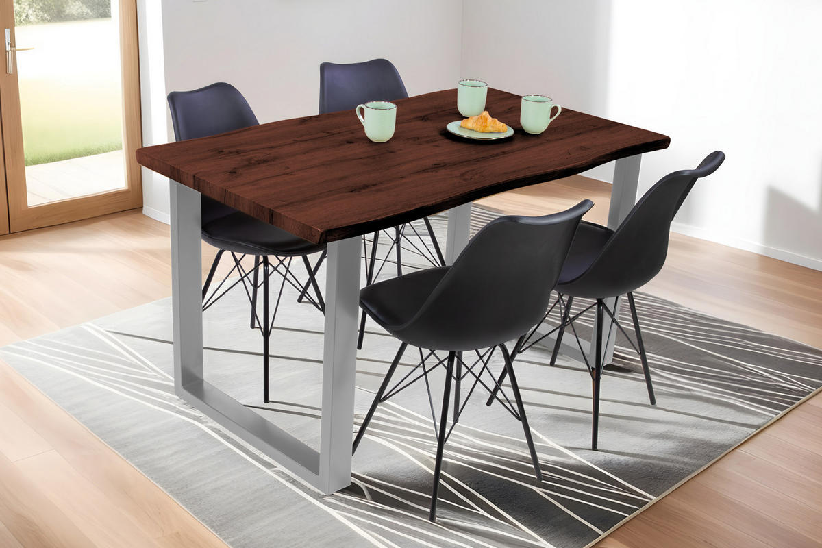 ESSTISCH JOSY U - Nussbaumfarben, Holz (80/140/77cm) - SAM