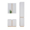 BADMÖBEL-SET Gloria Weiß 3 Teile, mit Hochschrank - Weiß/Sonoma Eiche, Holzwerkstoff (70/55/34cm) - Vicco