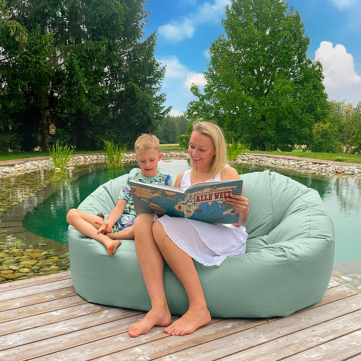 SITZSACK SOFA Lounge minzgrün für Indoor und Outdoor - Mintgrün, Textil (1600/60/1000cm) - Bruni