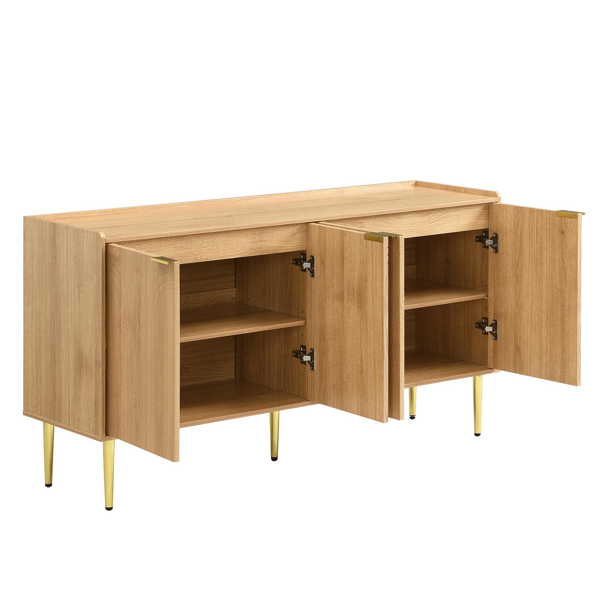 SIDEBOARD DE-37622 140/38/75 cm mit 4 Türen Natur - Naturfarben, Holzwerkstoff (140/75/38cm) - ComfortXL