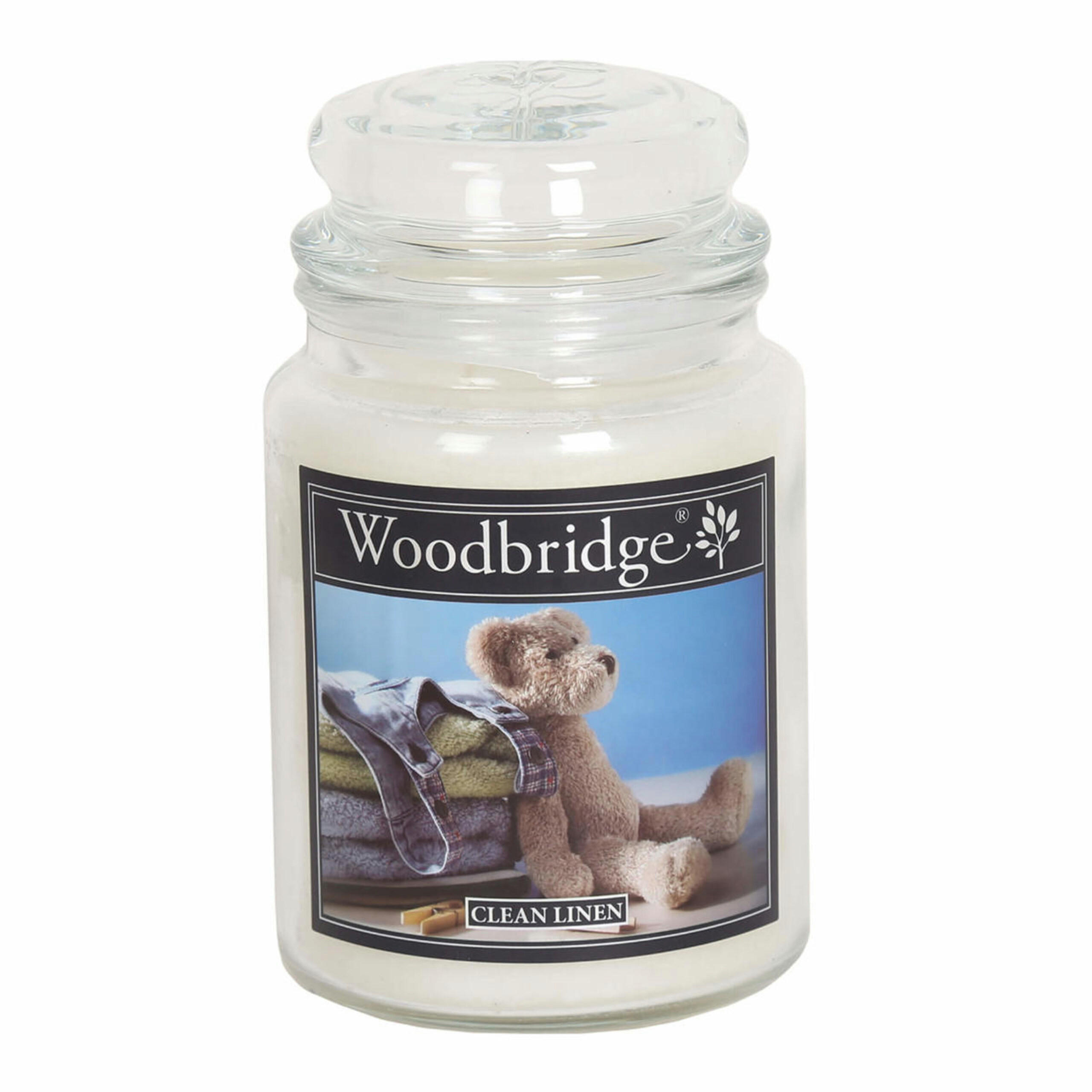 DUFTKERZE Woodbridge - Weiß, Naturmaterialien/Glas (17cm)