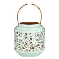 LATERNE Wabi Sabi Blumen - Eisen - Mintgrün, Metall (15/16/15cm) - Butlers