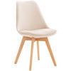 STUHL Samt beige - Eukalyptusholzfarben/Beige, Holz/Textil (49/83/50cm) - CLP