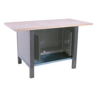 WERKBANK Buffalo Wood mit Schrank HxBxT 86,5 x 180 x 75 cm Traglast 1000 kg Grau - Grau, Metall (180/86.5/75cm) - PROREGAL