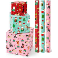 GESCHENKPAPIER 3 Rollen Set Weihnachtshunde 43 cm x 3 m - Multicolor, Papier (43/1/305cm)
