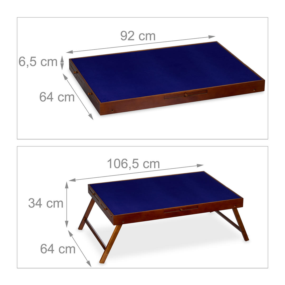 PUZZLETISCH Bunt Kiefernholz 6-Schubladen 90x62 cm - Multicolor, Holz/Kunststoff (64/106.5/34cm) - Relaxdays