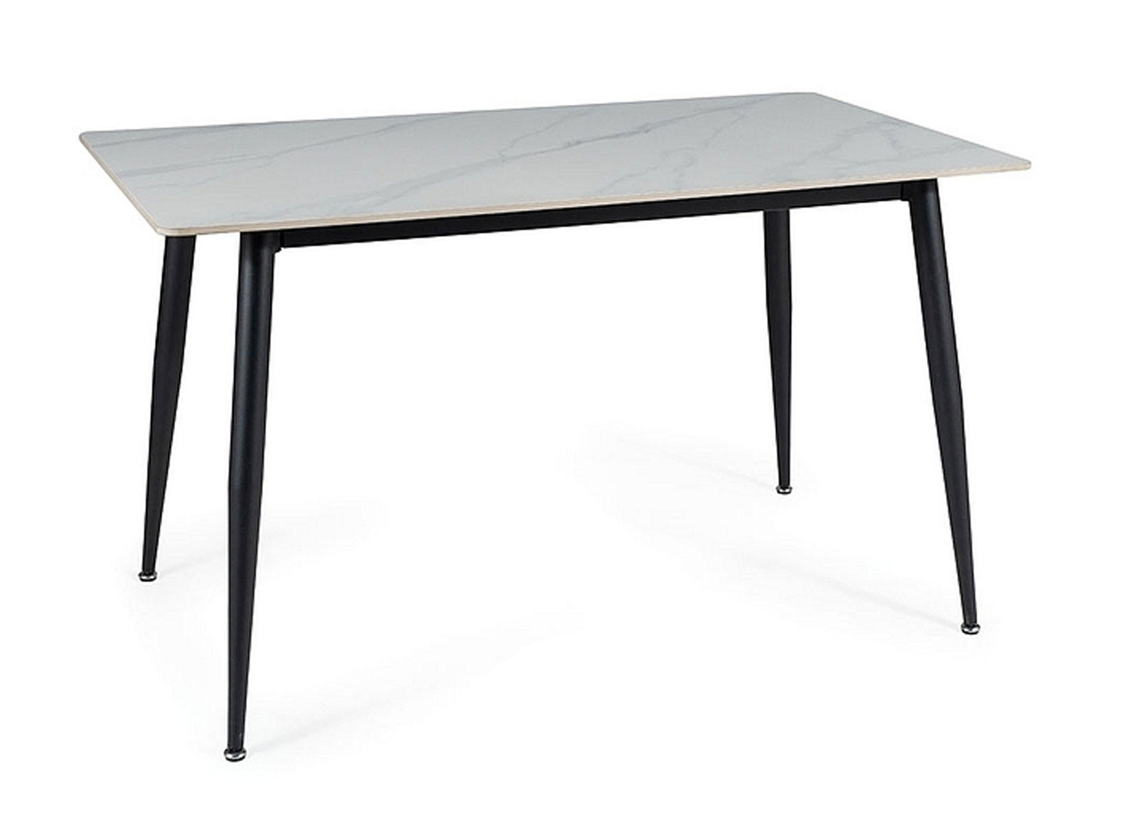 ESSTISCH Rion Marmor Weiß 160 / 90 / 76cm - Schwarz/Weiß, Holz/Keramik (90/160/76cm) - Feldmann-Wohnen