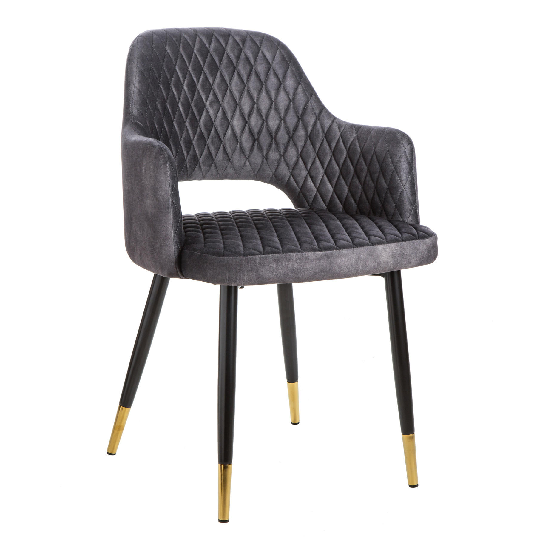 STUHL PARIS Samt Grau - Grau, Textil (56/81/57cm) - riess-ambiente