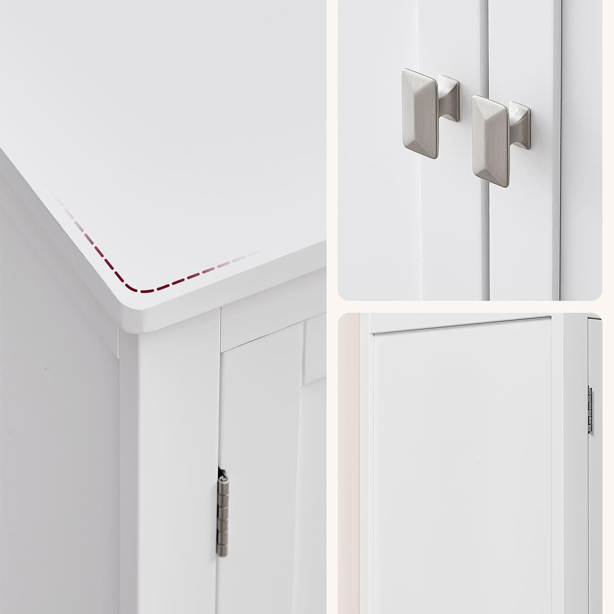 KLEINES Aufbewahrungsmöbel 4 Türen Weiß - H110 cm - Weiß, Holzwerkstoff (30/110/24.5cm) - Calicosy