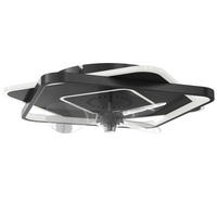 DECKENVENTILATOR-MIT-LICHT Stahl Acryl Schwarz - Schwarz, Metall (53/53/12.5cm) - HOMCOM