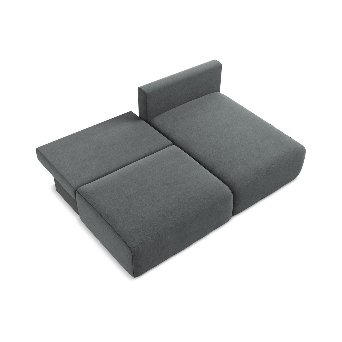 ECKSOFA mit Schlaffunktion rechts Strukturstoff Stoff Grau - Schwarz/Grau, Kunststoff/Textil (210/149cm) - Makamii