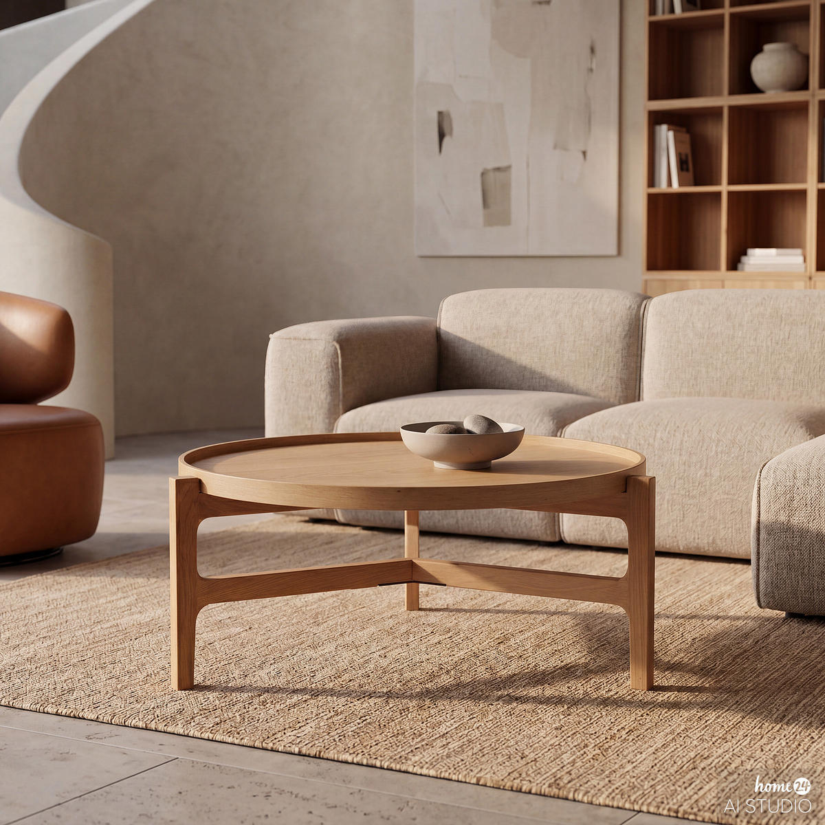 COUCHTISCH - Echtholzfurnier - Eiche - Braun, Holzwerkstoff (74/74/33cm) - home24