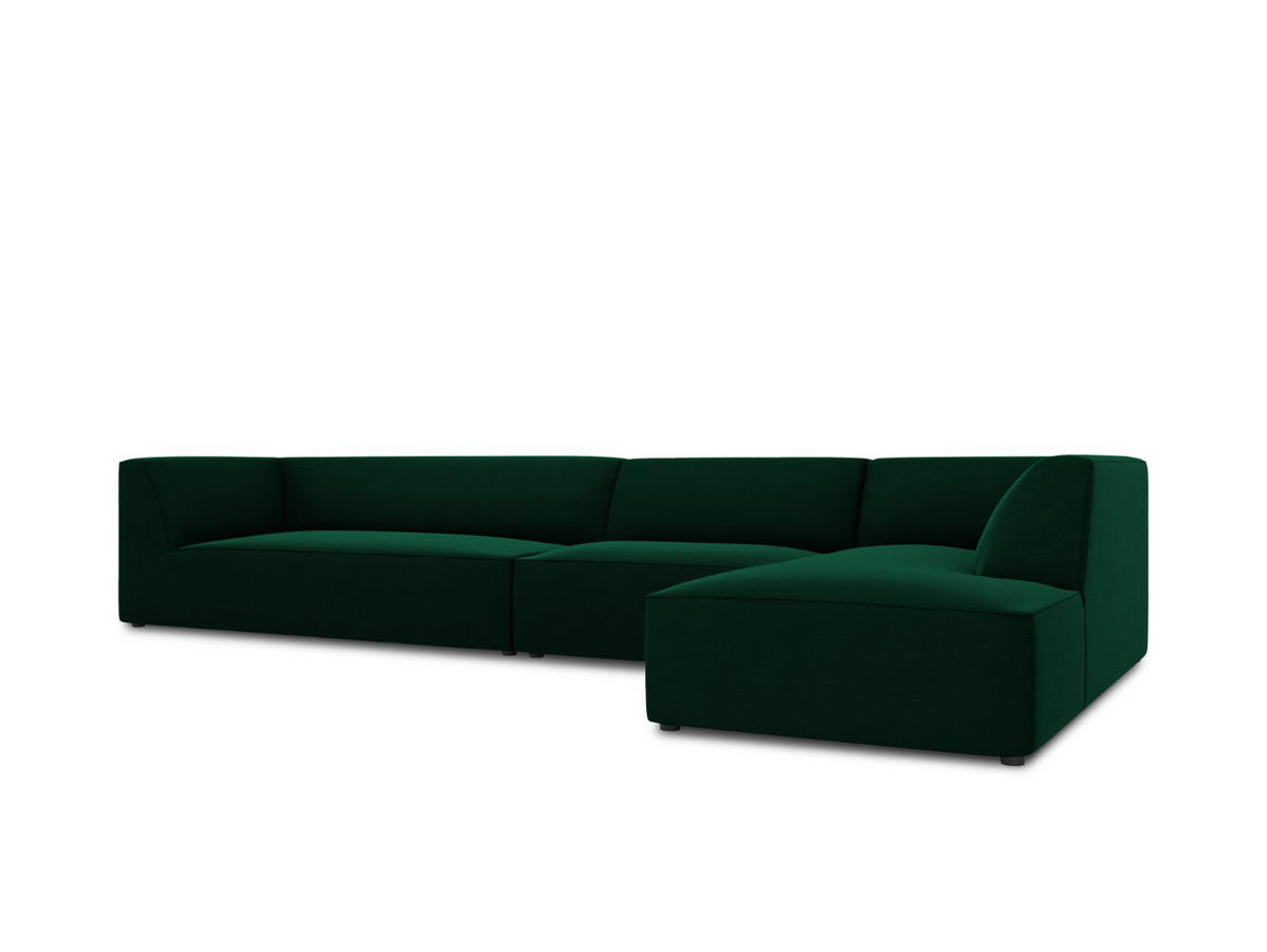 ECKSOFA rechts Ruby aus Samt flaschengrün 5 Sitzplätze - Dunkelgrün, Textil (180/366cm) - Micadoni