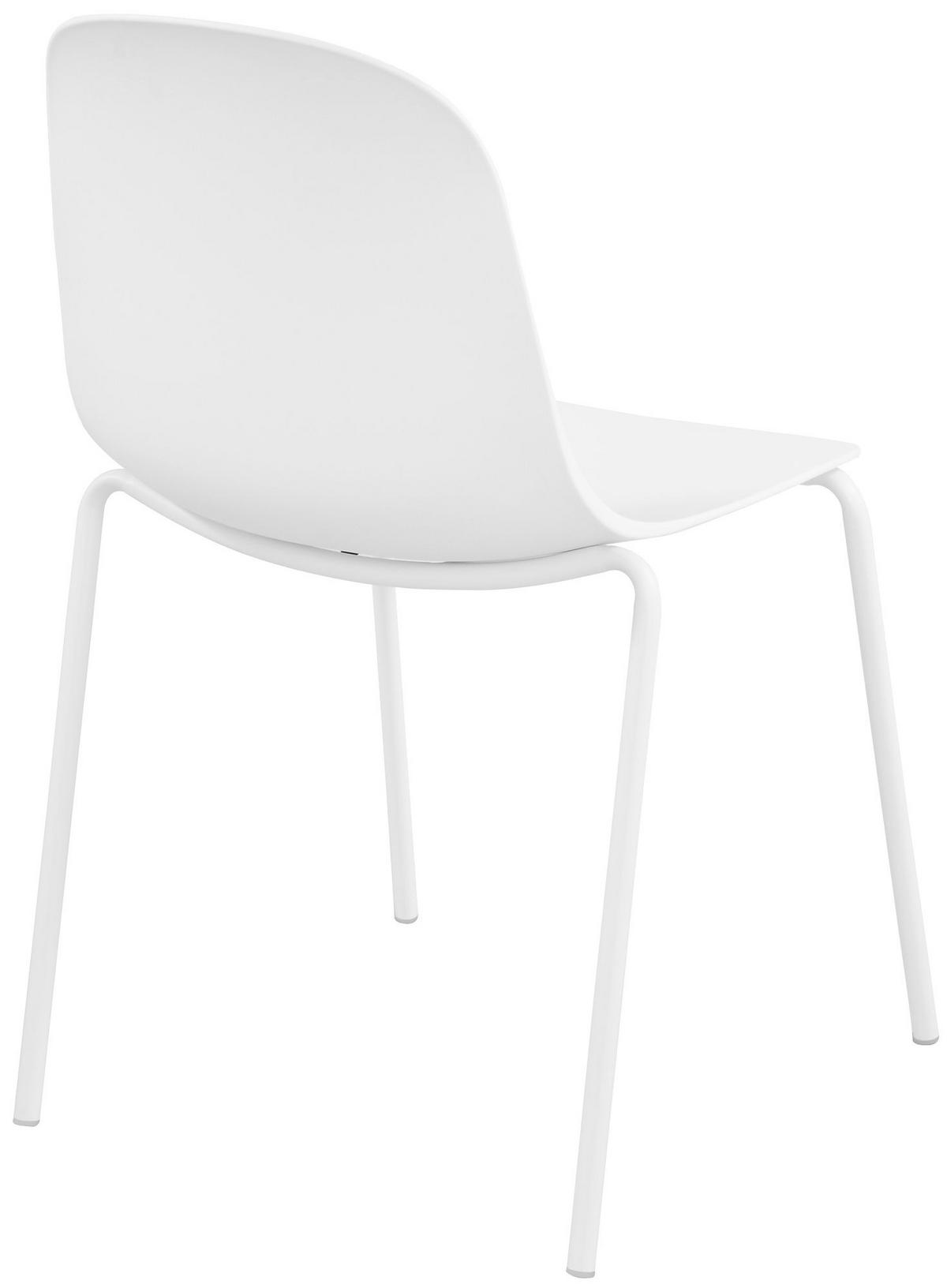 STAPELSTUHL 2 Kunststoff Weiß - Weiß, Kunststoff/Metall (51/85/55cm) - CLP