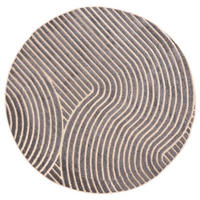 TEPPICH Grau Rund Geometrisch - Kurzflor Rund - Minimalistisch, Stilvoll - 150 x 150 cm - Beige/Grau, Textil (150/150cm) - Mazovia
