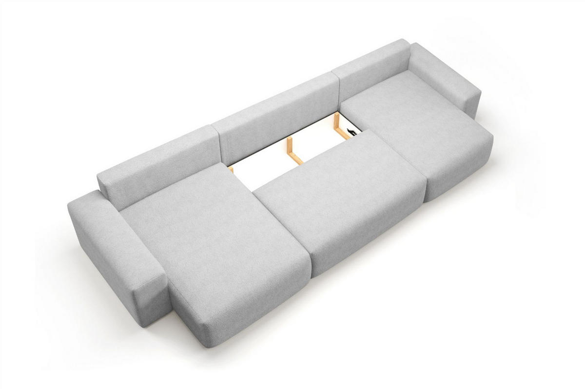 WOHNLANDSCHAFT Arona - Braun, Holzwerkstoff/Textil (398/70/148cm) - Fun Möbel