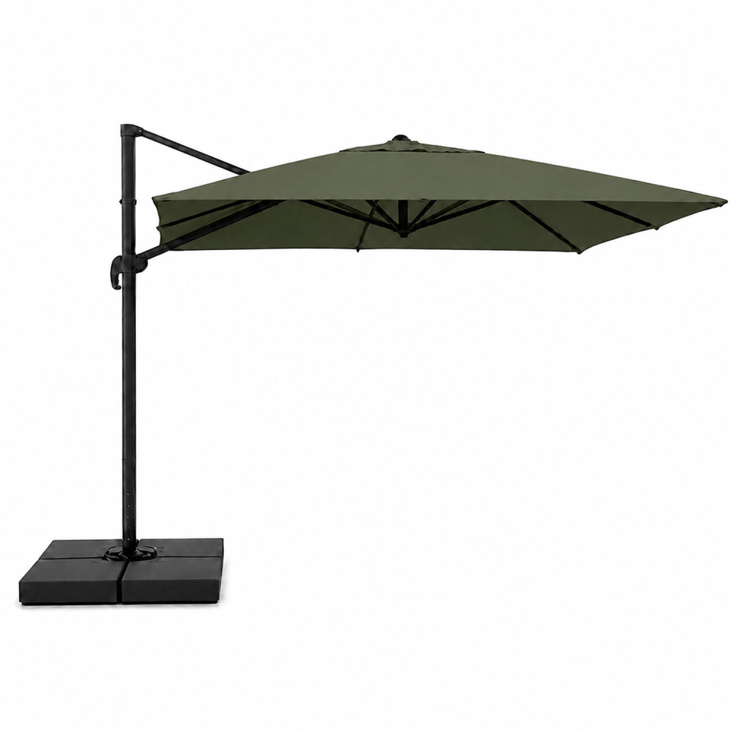 SONNENSCHIRM Cezir Grün Rechteckig 3 x 4 m Deportiert Rotierbar Um 360 - Grün, Metall (400/300cm) - Concept Usine