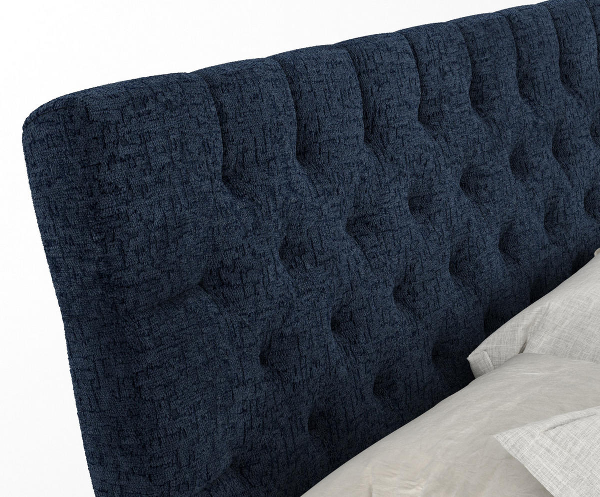 BOXSPRINGBETT Seraphine Marineblau 180/200 cm - Schwarz/Dunkelblau, Holz/Holzwerkstoff (180/200cm) - Maison de Reve