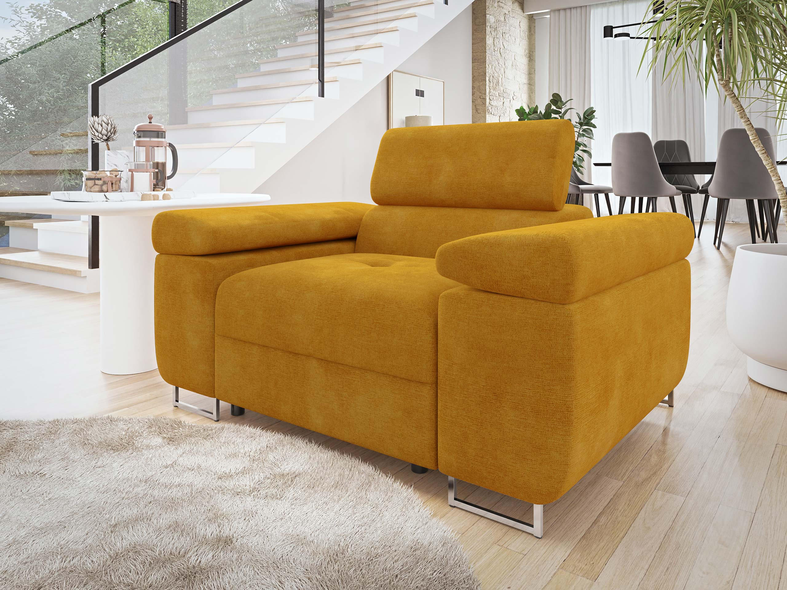 SESSEL Torezio - Currygelb, Holz/Textil (134/90/102cm) - MIRJAN24