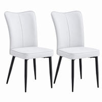 ESSZIMMERSTÜHLE 2er-Set ergonomisch PU Hellgrau/Schwarz - Hellgrau, Metall (44/89/45cm) - Meubliv