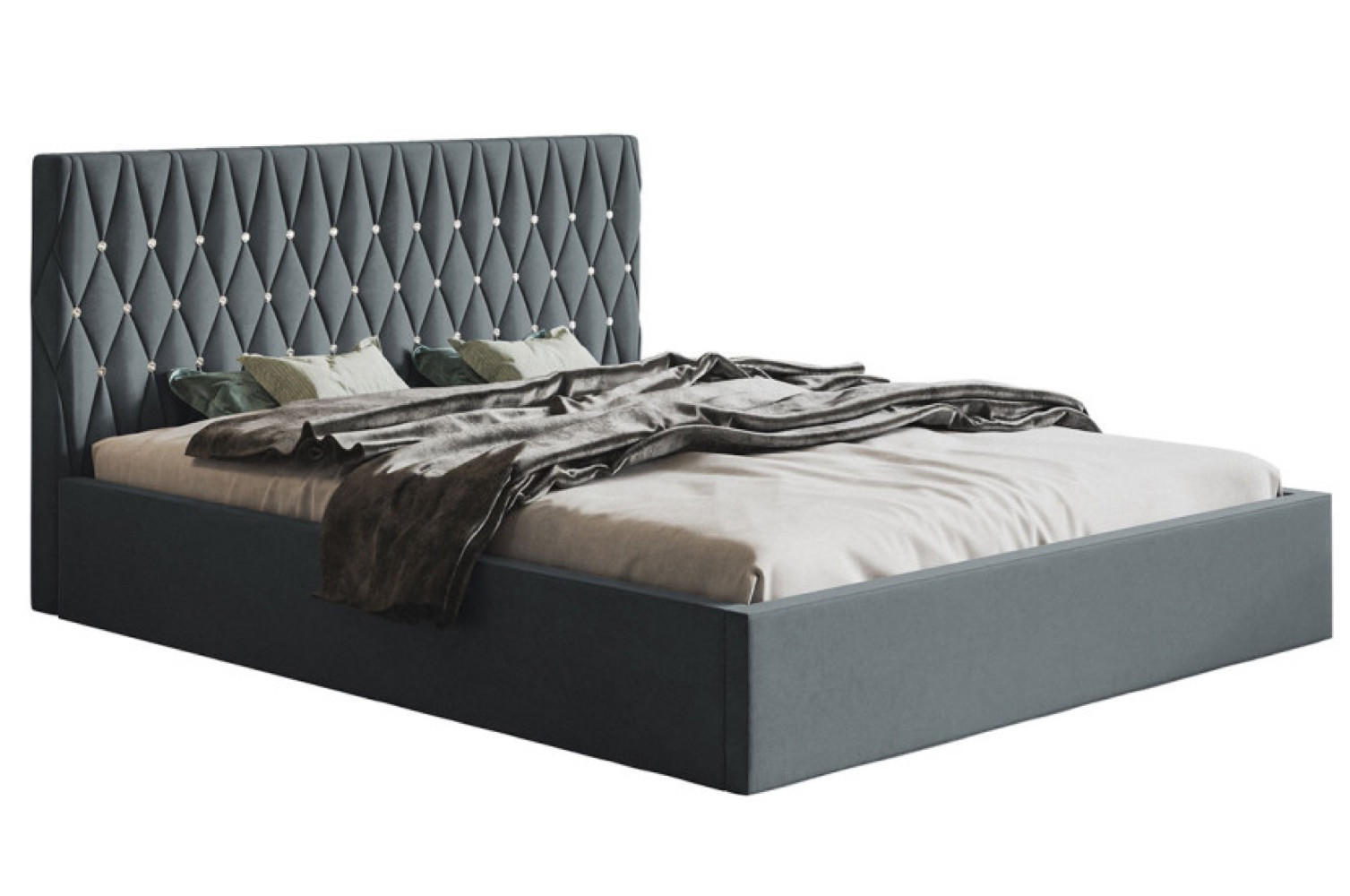 Sepro Meble Bett Schwarz, Graphit 180x200 cm