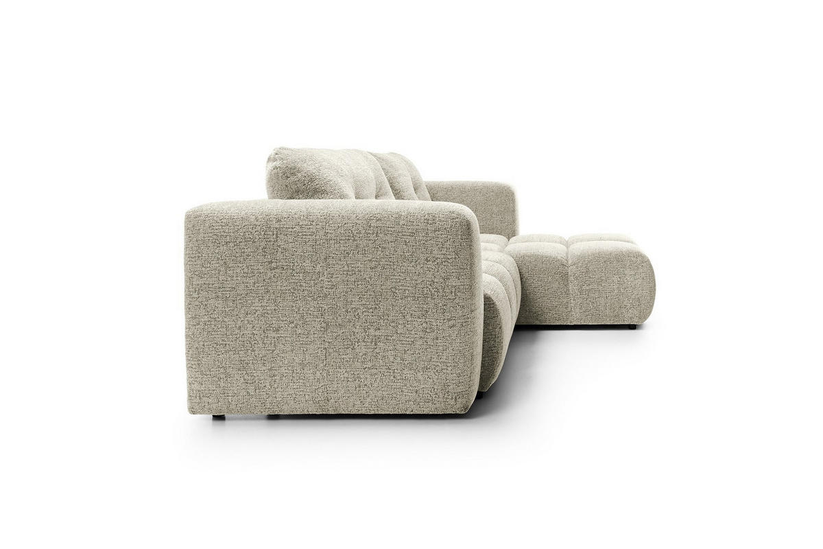 ECKSOFA ARTE 02 Creme Chenille mit Schlaffunktion - Creme, Holz (273/176cm) - MASSENO