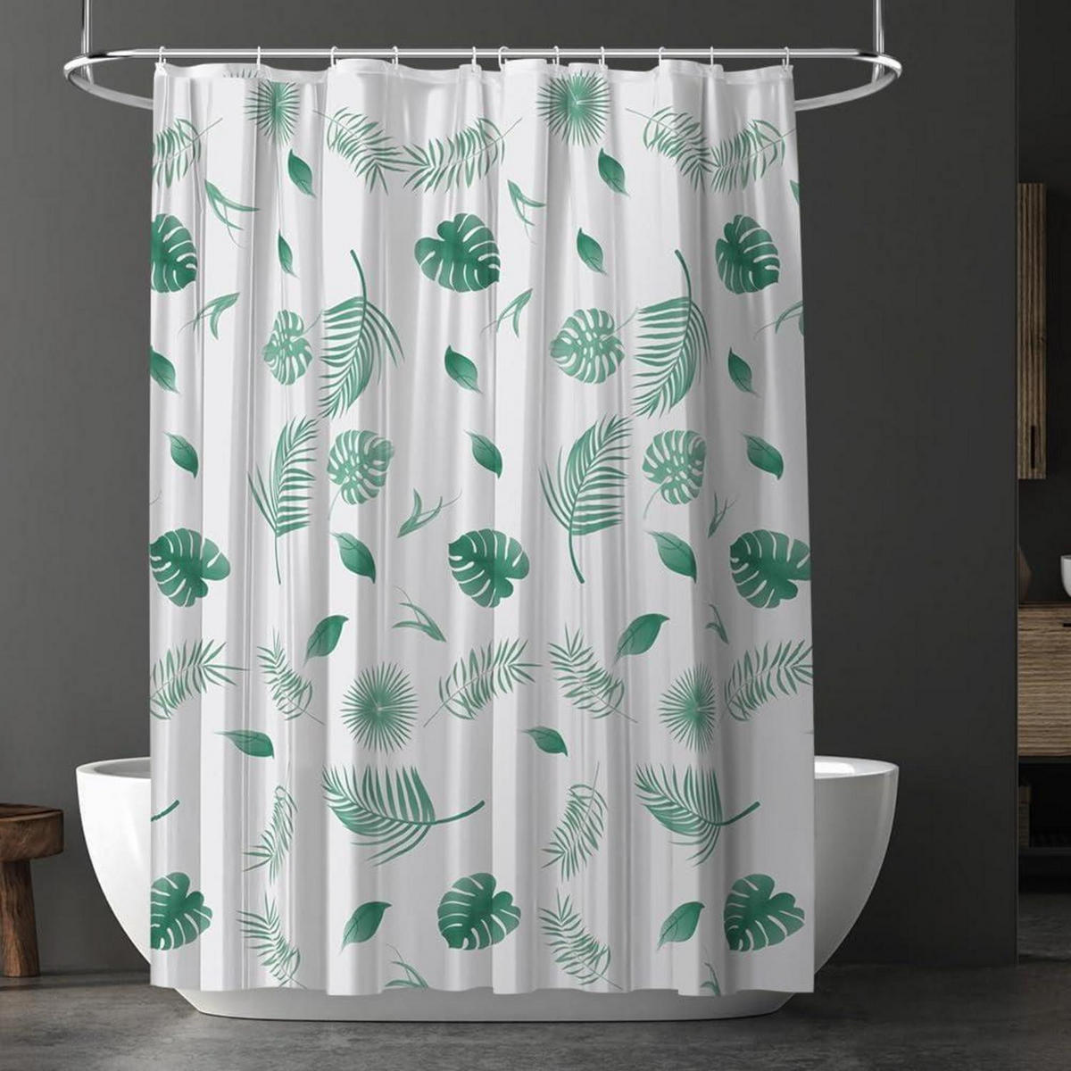 DUSCHVORHANG 180 x 180 cm PEVA wasserdicht mit 12 Ringen - Grün, Kunststoff (180/180cm)
