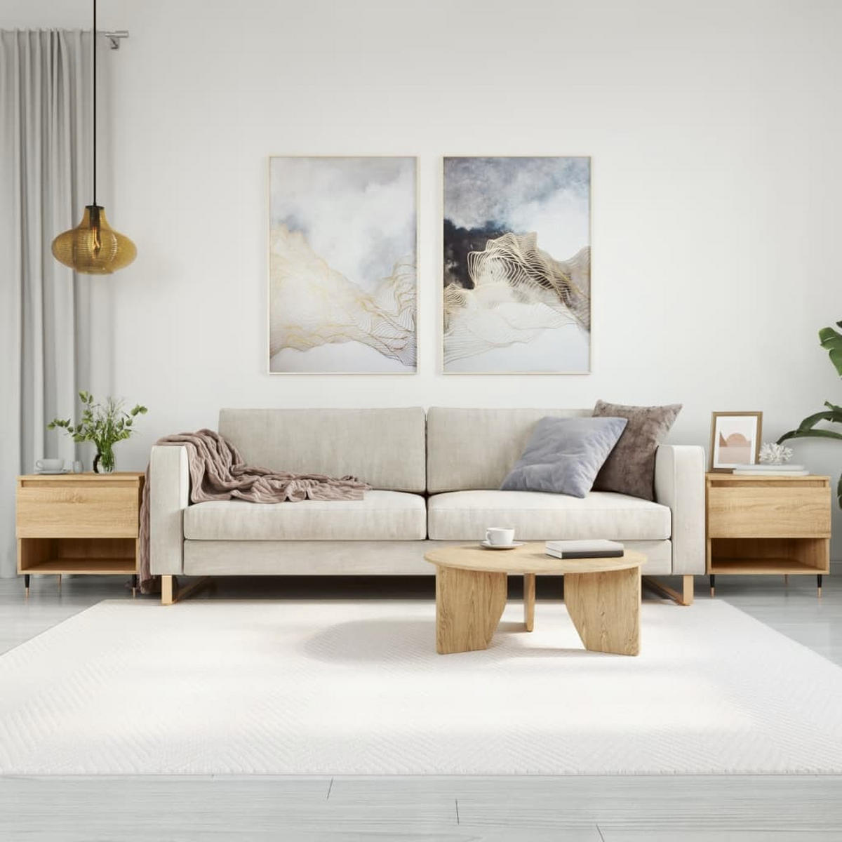 COUCHTISCHE 2 Stk. Sonoma-Eiche 50x46x50 cm Holzwerkstoff - Braun, Holzwerkstoff (46/50/50cm) - furnicato