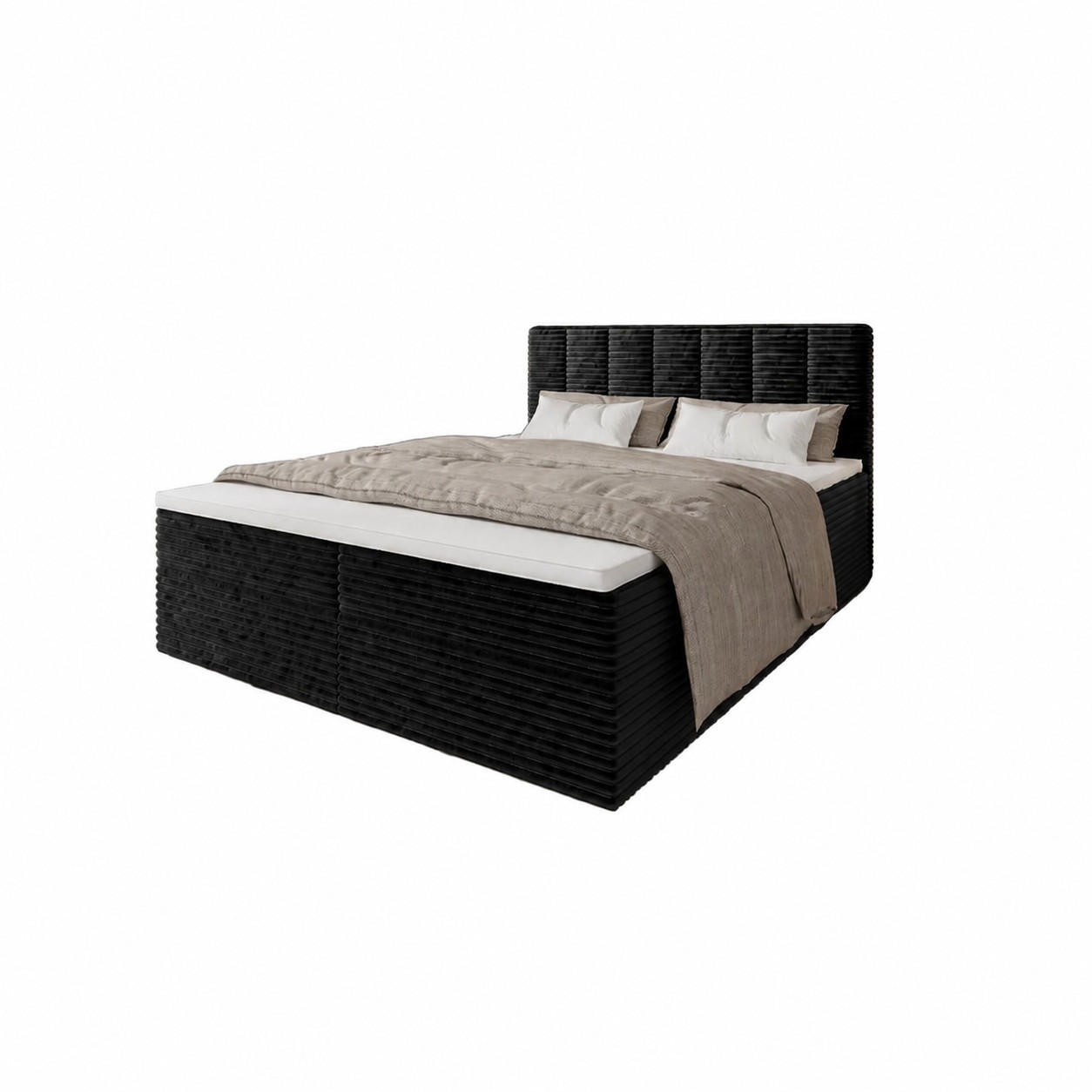 BOXBETT Tiliani Schwarz 180x200 cm - Schwarz, Textil (180/200cm) - B&B Home