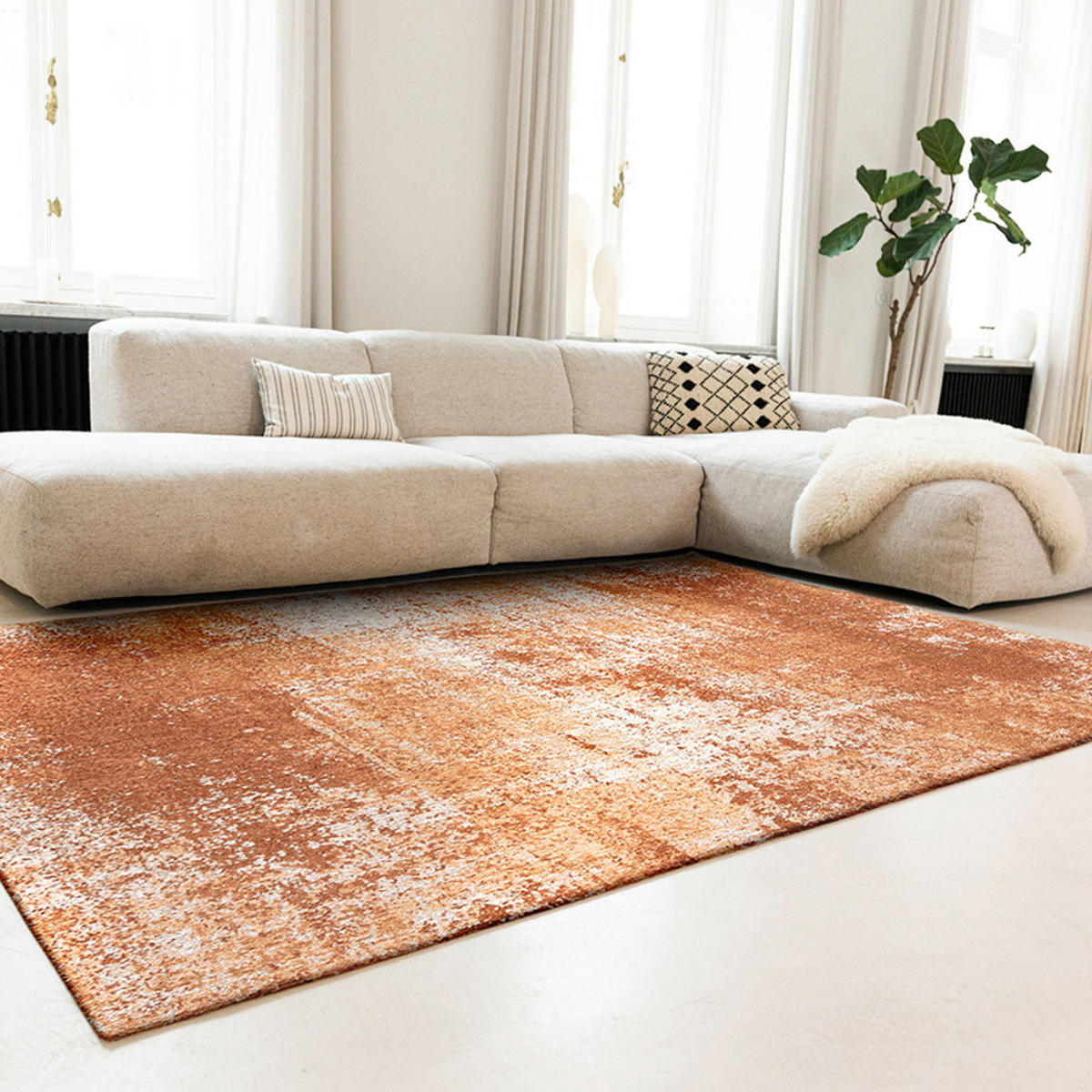 TEPPICH Mars Mad Men Virgin Land 80/150 cm - Orange, Kunststoff/Textil (80/150cm) - Louis De Poortere