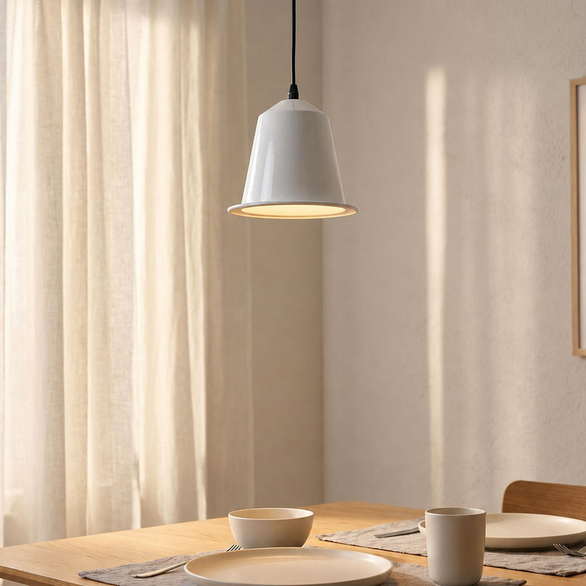 LED PENDELLEUCHTE Stahl Weiß - Weiß, Metall (17.5/17.5/110cm)