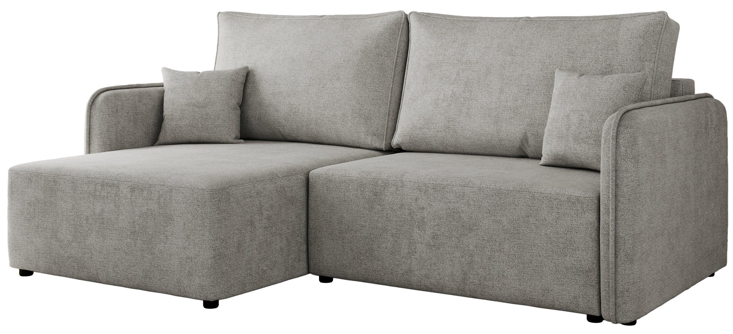ECKSCHLAFSOFA MESTO L Hellgrau Struktur - links - Hellgrau/Schwarz, Kunststoff/Textil (227/147cm) - MKS