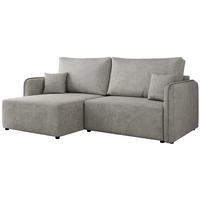ECKSCHLAFSOFA MESTO L Hellgrau Struktur - links - Hellgrau/Schwarz, Kunststoff/Textil (227/147cm) - MKS