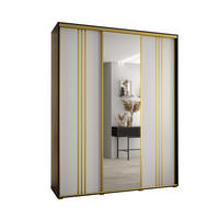 SCHWEBETÜRENSCHRANK 235,2/200/60 3-türig - Goldfarben/Schwarz, Holz/Metall (200/235/60cm) - Abiks Möbel