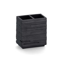 ZAHNPUTZBECHER Schiefer-Optik - Schwarz - Schwarz, Stein (10.1/11.5/6.3cm) - Zeller Present