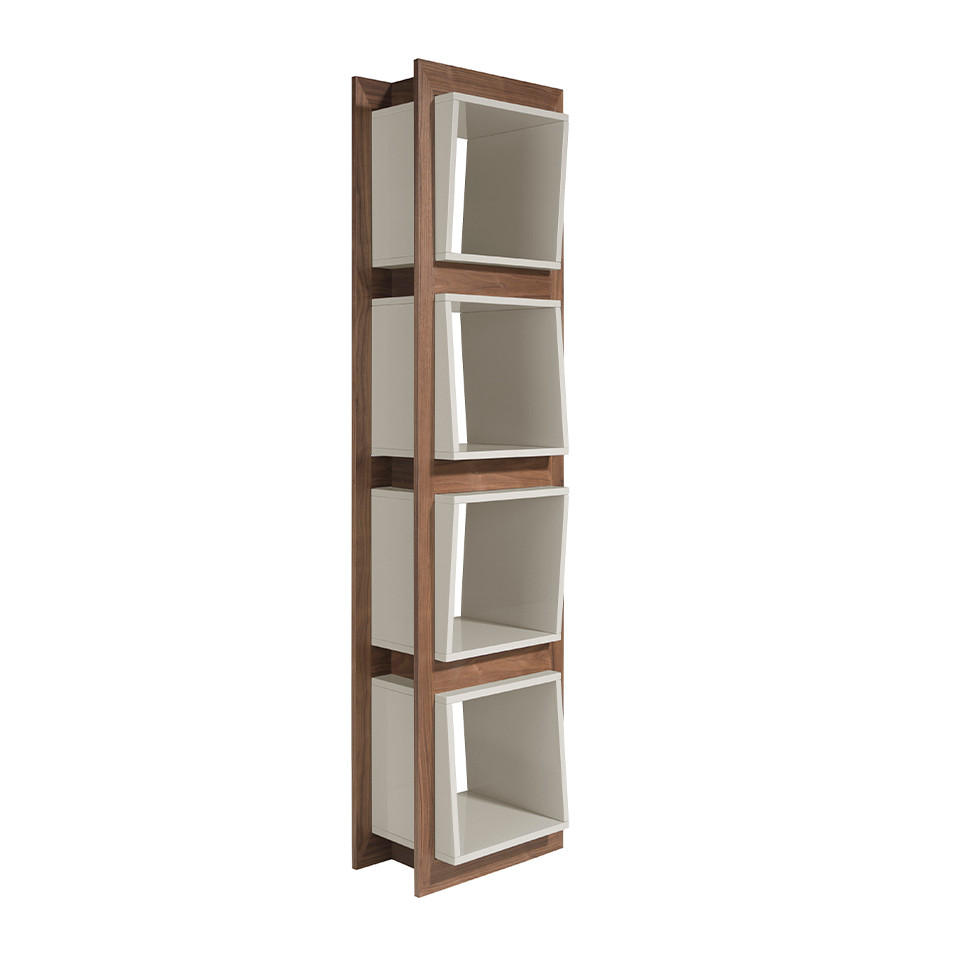 REGAL Rechteckig Walnuss Grau 50/41/200 cm - Walnussfarben/Grau, Holz (50/200/41cm) - ANGEL CERDA