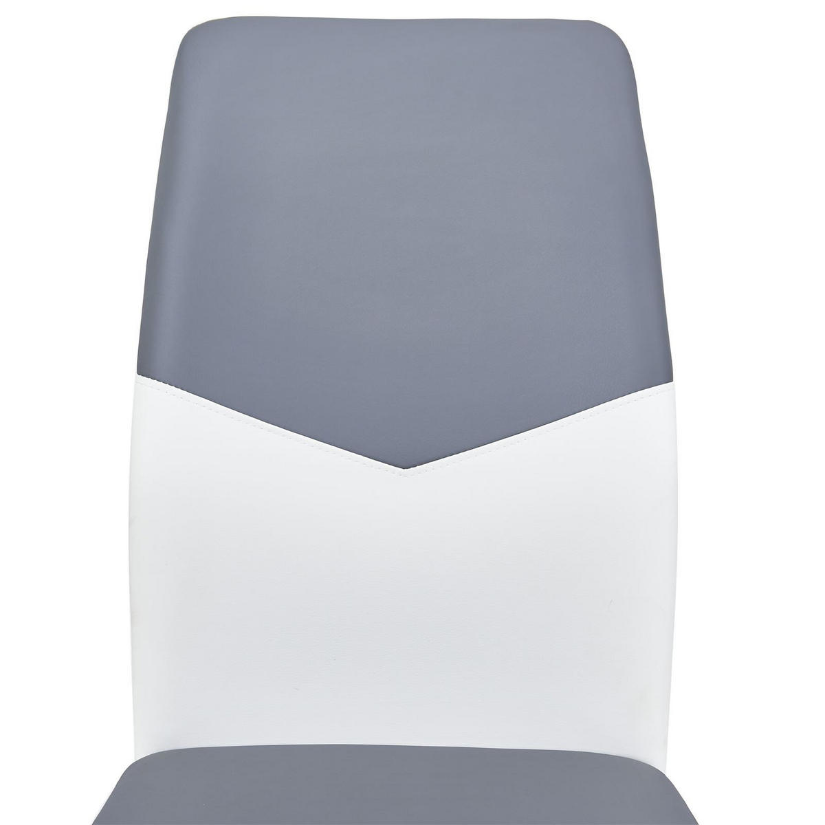 SCHWINGSTUHL LEONA 4ER-SET - Weiß/Grau, Textil/Metall (44/99/62cm) - IDIMEX