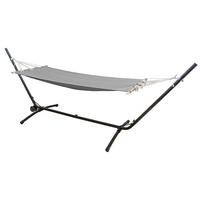HÄNGEMATTE mit Gestell 335/100 cm, Grau/Schwarz - Schwarz, Metall (100/115/335cm) - Amanka