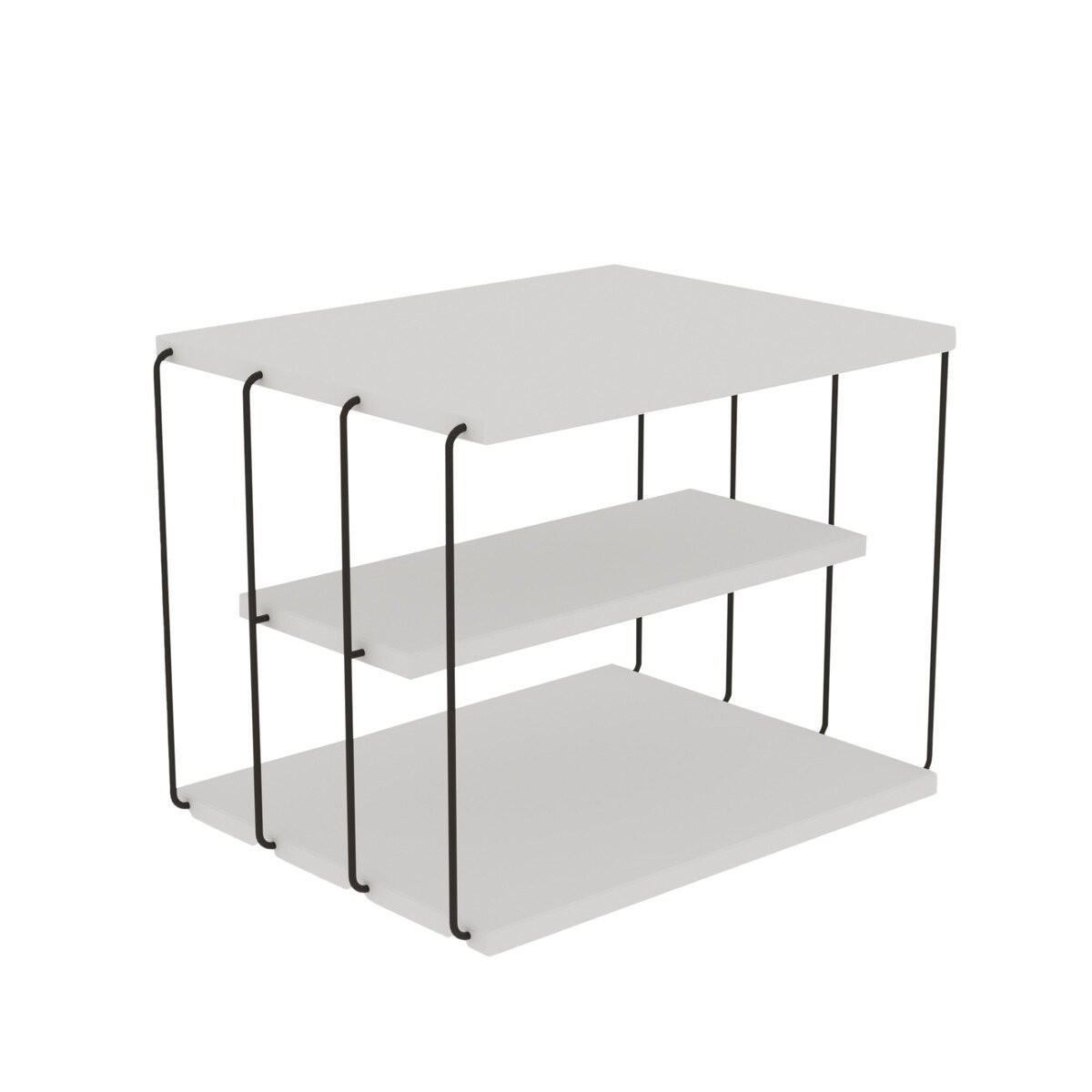 BEISTELLTISCH mit mehreren Ebenen - Lifon - 50/40/33 cm - Weiß, Holzwerkstoff (50/40/33cm) - Calicosy