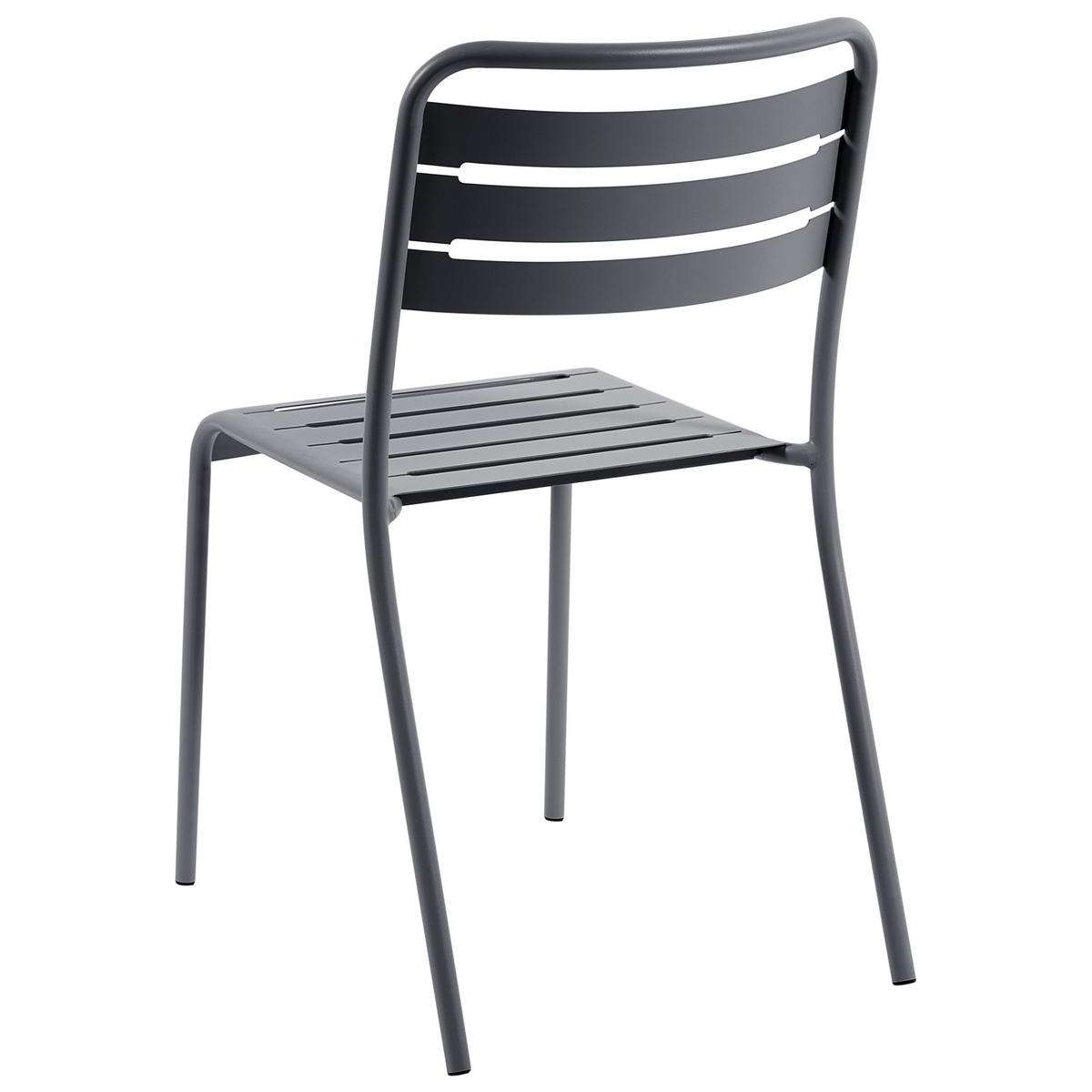 GARTENSTUHL 2er-Set Metall Dunkelgrau Lefkada - Dunkelgrau, Metall (38/80/54cm) - Beliani
