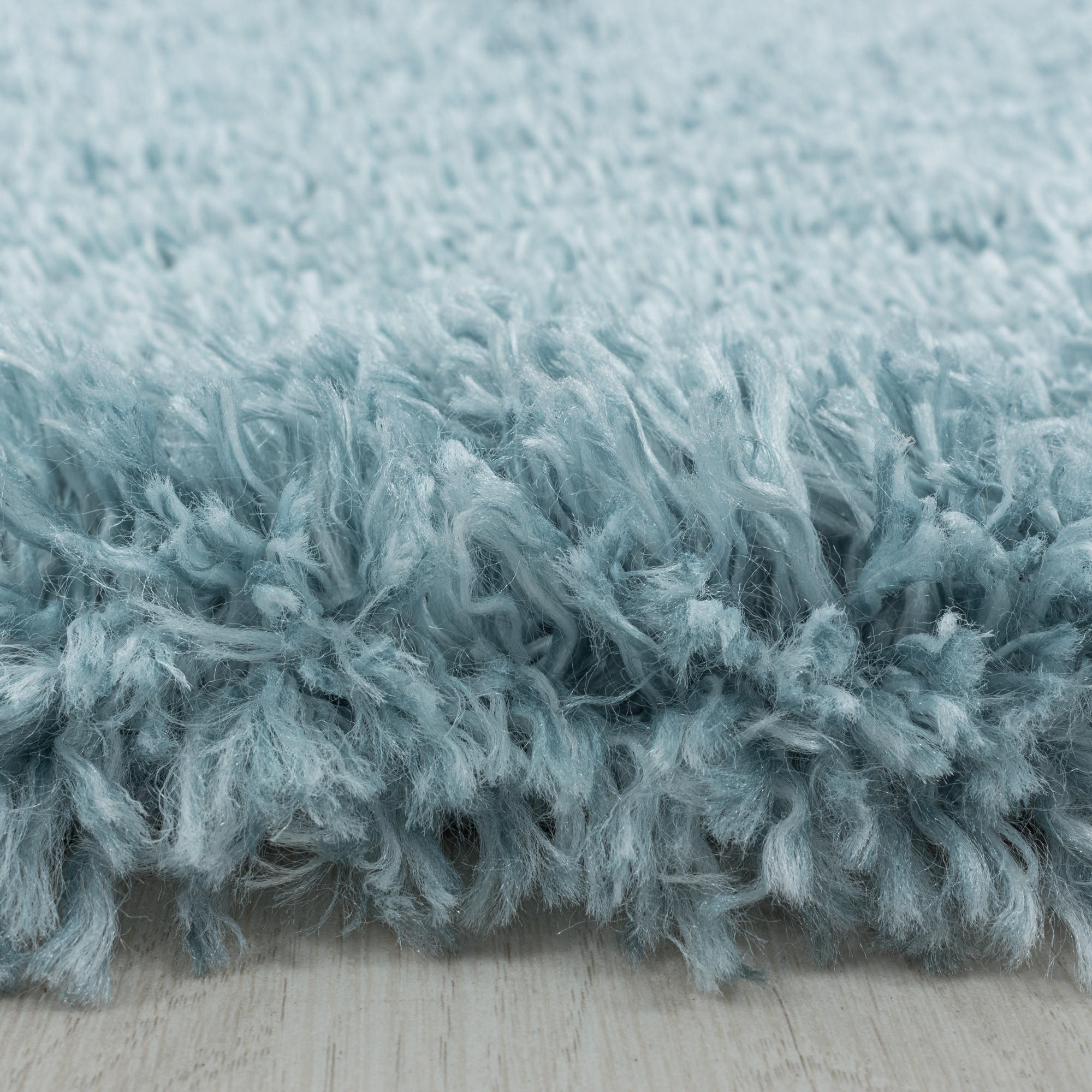 TEPPICH Hochflor Shaggy Uni Style Polypropylen Wohnzimmer Blau Rund 200x200 - Blau, Textil (200/200cm) - KADIMA DESIGN