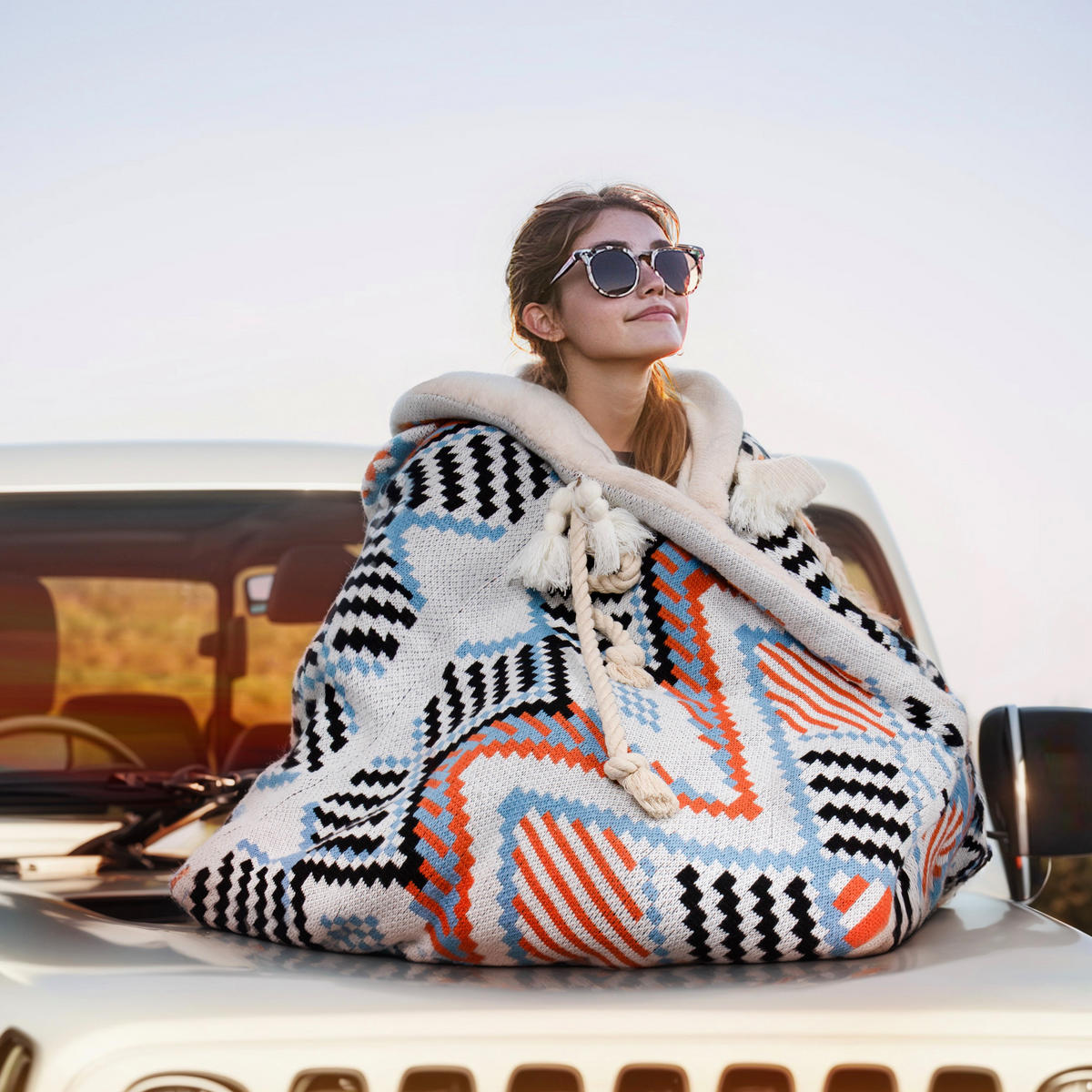 KUSCHELDECKE in Taschenform - Multicolor, Textil (80/130cm) - Vercart