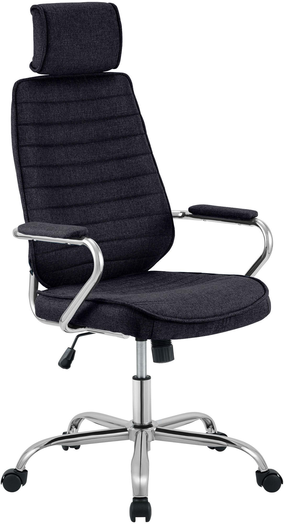 CHEFSESSEL Stoff Schwarz - Chromfarben/Schwarz, Textil/Metall (60/117/67cm) - CLP